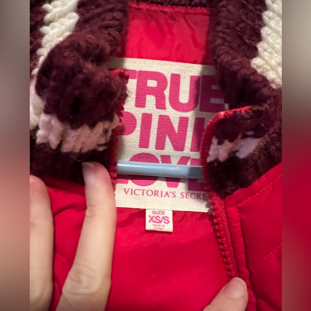 Vintage VS Pink red puffer vest size XS - Picture 3 of 5